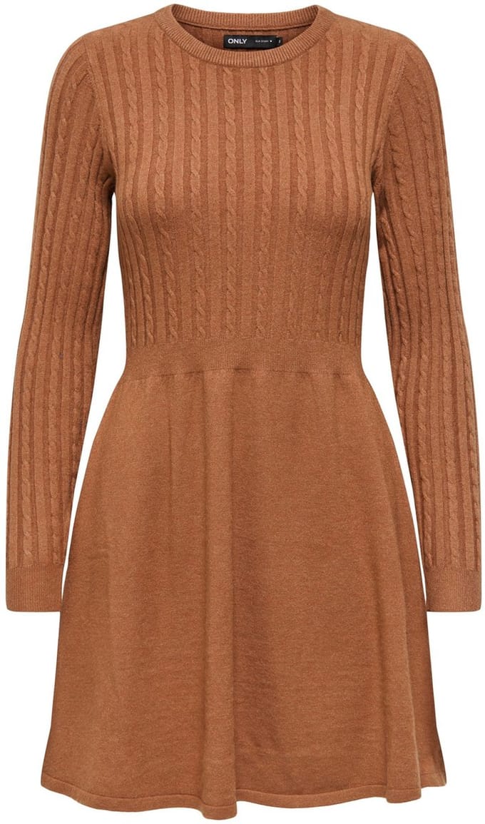 ONLY - ONLFIA LIFE LS CABLE DRESS KNT NOOS - Dames - Mini jurken