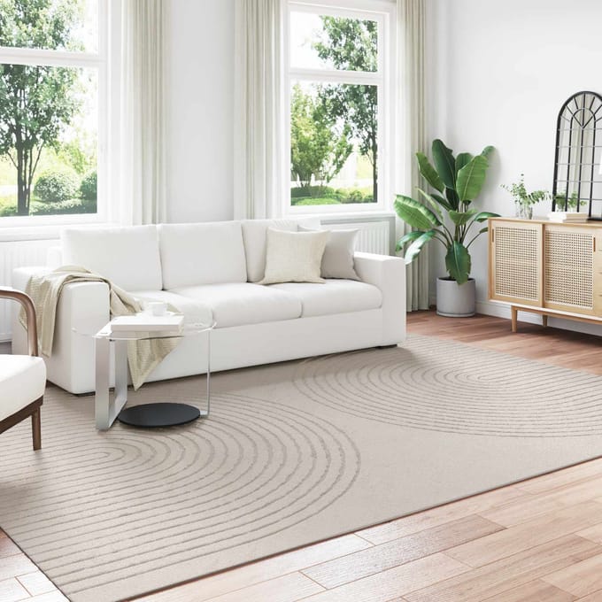 vidaXL - Binnen - kleed - GALATI - Crèmekleurig - 280 - x - 200 - cm - Polyester