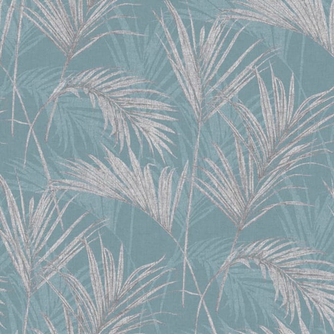 DUTCH - WALLCOVERINGS - Behang - Palm - Springs - blauw - en - grijs