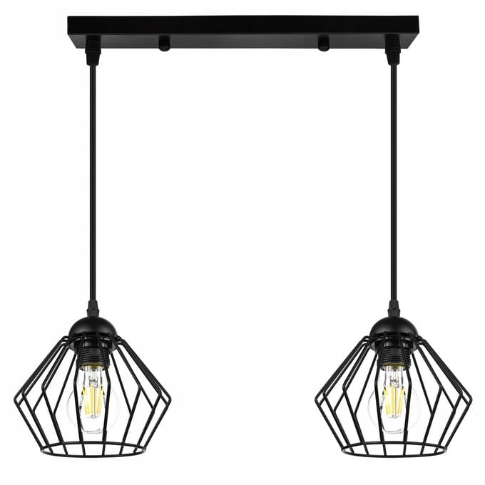 Luxe Hanglamp Zwart Mat - 2xE27 - Verstelbaar - Loft Stijl