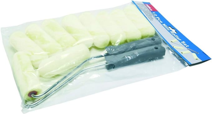 Mini Verfroller Set met Schuimkoppen voor Lastige Hoeken