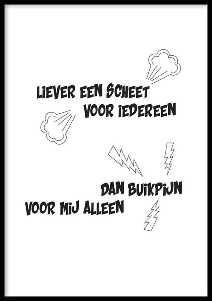 Poster Voor Iedereen - 30x40 cm - Wc Poster - WALLLL