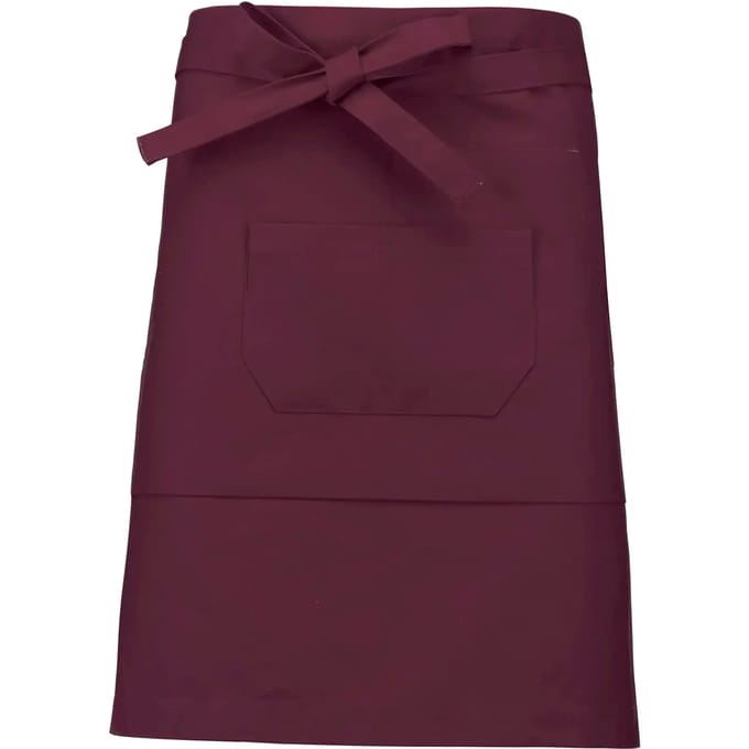 Kariban Katoenen halflang schort K898 - Wine - One size