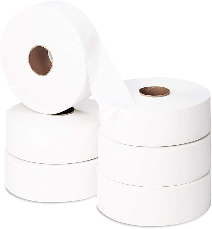 Toiletpapier Jumbo Rollen - Maxi Jumbo - Hoge Bezetting - Ecolabel Gecertificeerd - 300 Meter - Wit