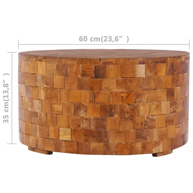 vidaXL - Salontafel - 60x60x35 - cm - massief - teakhout