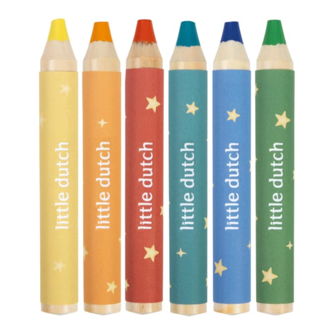 Little Dutch 6 Kleurpotloden Jim - creatief speelgoed vanaf 2 jaar