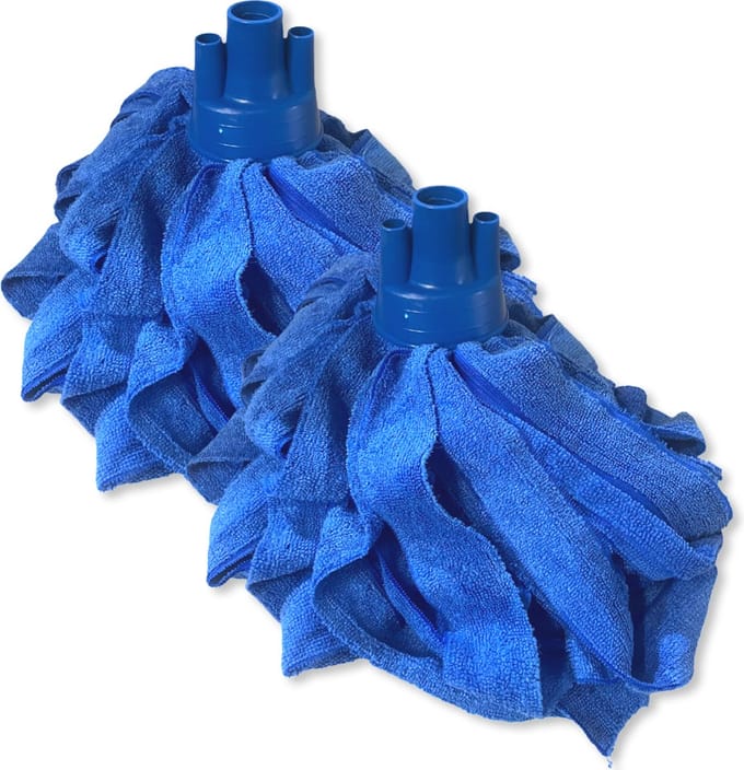 MAUS navulling spaanse mop microvezel - 2 stuks - blauw