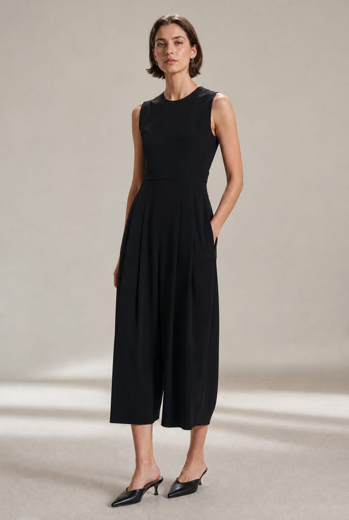 Jackie dress technical jersey | Black - Black / S