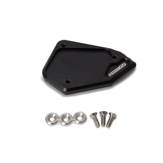 Kickstand Plate Pad Motorfiets Accessoires Voet Zijstandaard Vergroter zwart