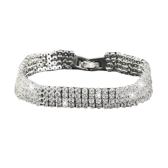 Nivard Armband - Staal - Nep Zilver - Dames - 4 Rijen