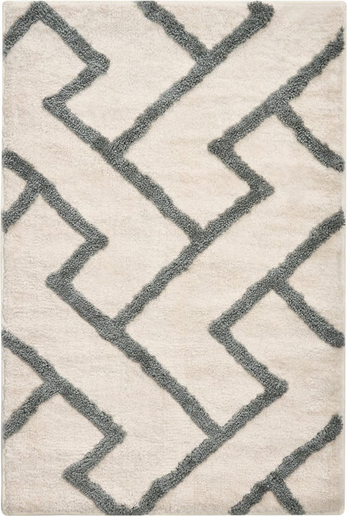 GARHI - Badmat - Beige/Grijs - 60 x 90 cm - Stof