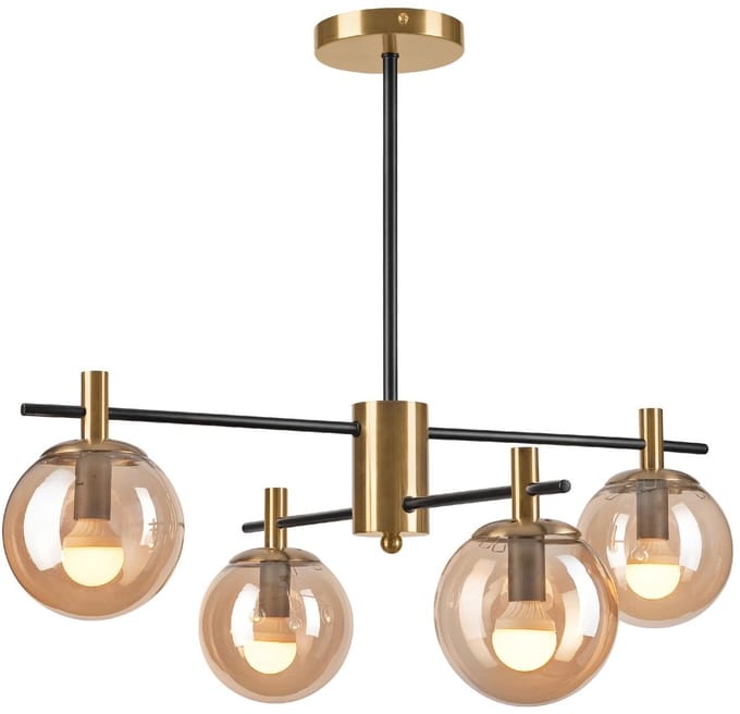 Licht-Erlebnisse - Padad - Plafonnière - E14 - van - Staal glas - in - Goud zwart