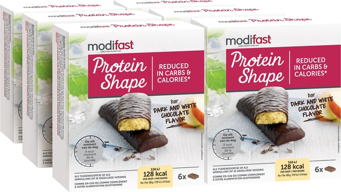 Modifast Protein Shape - Repen - Pure en Witte Chocolade - 6 x 31 gr