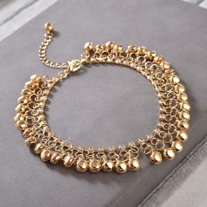 Creatieve Klokvormige Kwast Anklet Gepersonaliseerd Verfijnd Mode Strandaccessoires 22CM brown