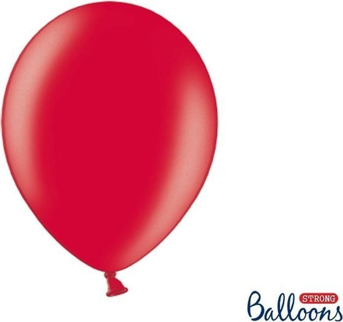 Partydeco Ballonnen Metallic Strong rood - 30 cm - 10 stuks