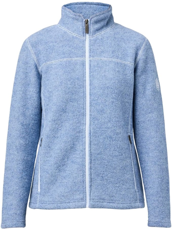 Ivanhoe dames wollen full-zip vest Beata Faded Denim - Blauw