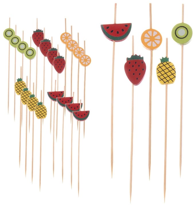 Cocktailprikker Bamboe Fruit 12 cm 20 stuks - Cocktail Prikker - Snack Spiesjes