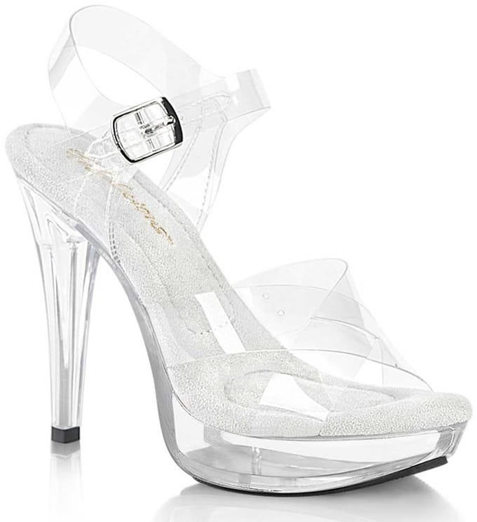 Fabulicious - COCKTAIL507 Sandaal met enkelband - US 14 - 45 Shoes - Transparant