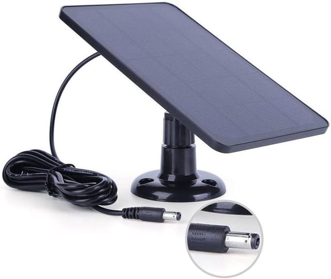 Zonnepaneel Camera - Solar Charger - Buiten Bewaken - Verstelbare Houder - 4W - Zwart