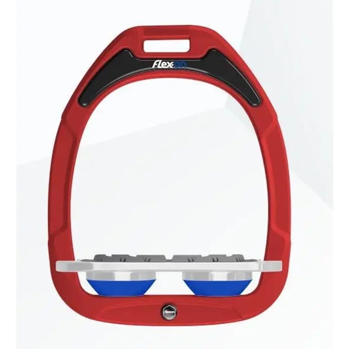 Platte Grip Stirrup Rood/Grijs/Blauw Flex-On Green Composite