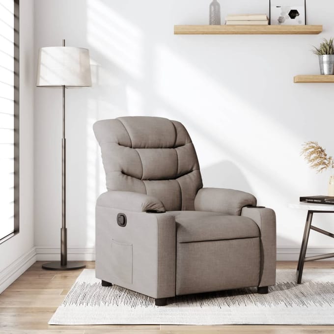Vidaxl Klapstoel, Kleur Taupe, Bekleed met Stof