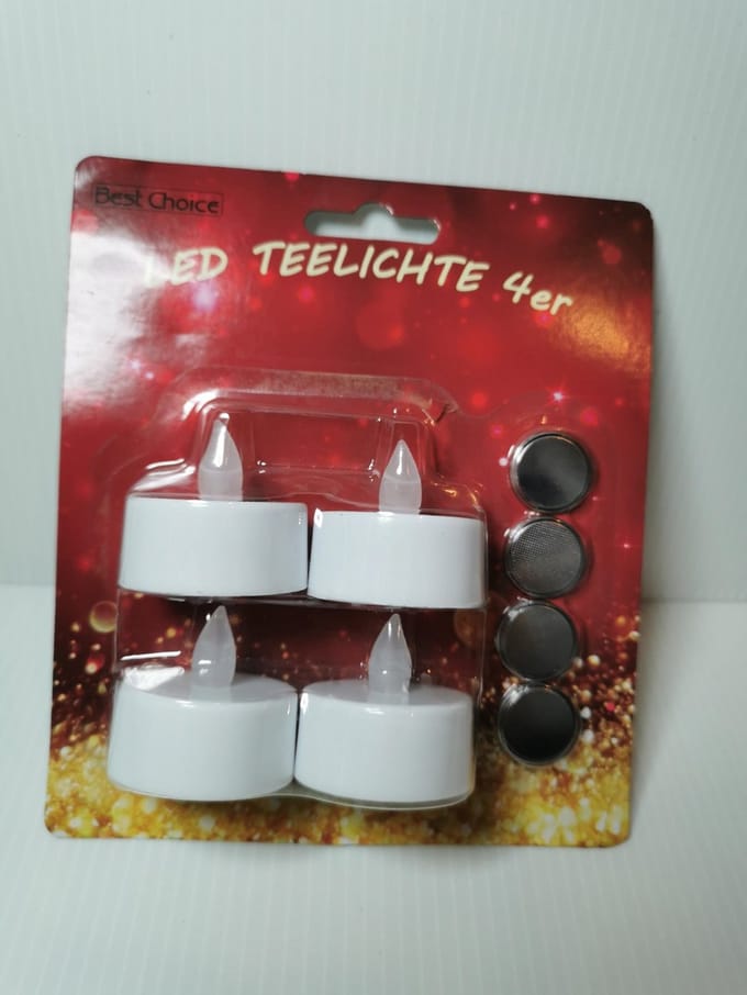 Best choice  led waxinelichtjes 4 stuks met 4 batterijen