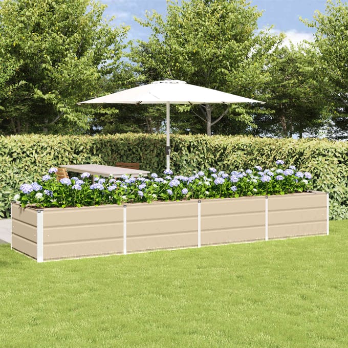 vidaXL - Plantenbak - Ivoor - 320 - x - 80 - x - 45 - cm - Staal