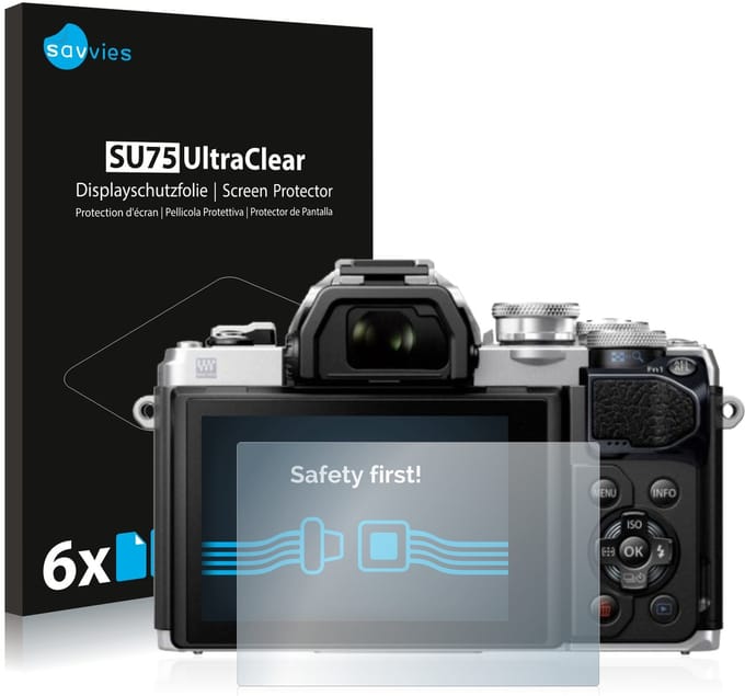 Savvies - Screenprotector voor Olympus OM-D E-M10 Mark III / Mark IV - Folie Beschermfolie transparant 6 Stuks
