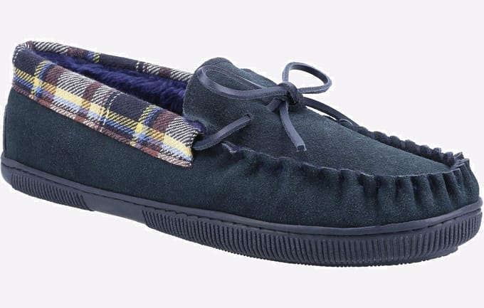 Cotswold Sodbury Heren Suède Pantoffels In Marineblauw