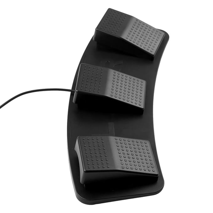 FS23PM USB drievoudige voetschakelaar Multifunctionele aangepaste mechanische voetpedaalschakelaar voor afbeelding zwart