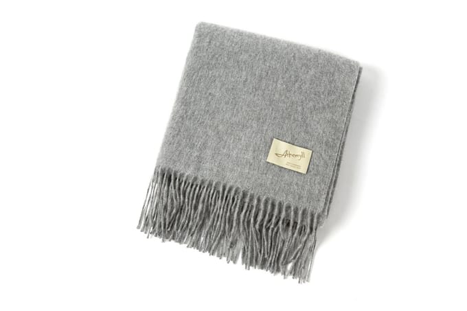 Heren Kasjmier Sjaal - 100% Cashmere 16µm - 220×50 cm - Grijs | FW18 Athemyll