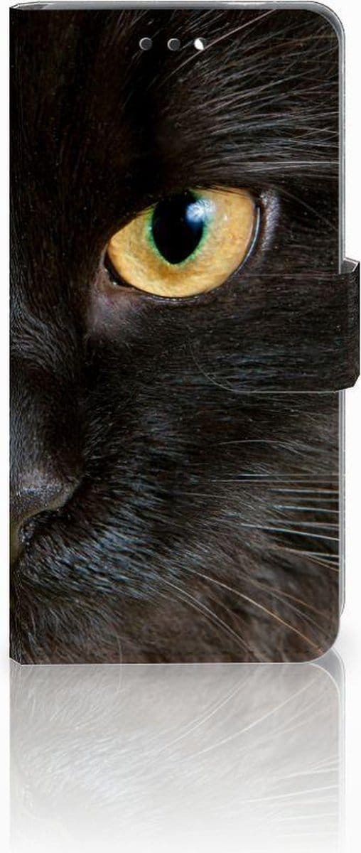 Nokia 3.1 (2018) Telefoonhoesje met Pasjes Zwarte Kat