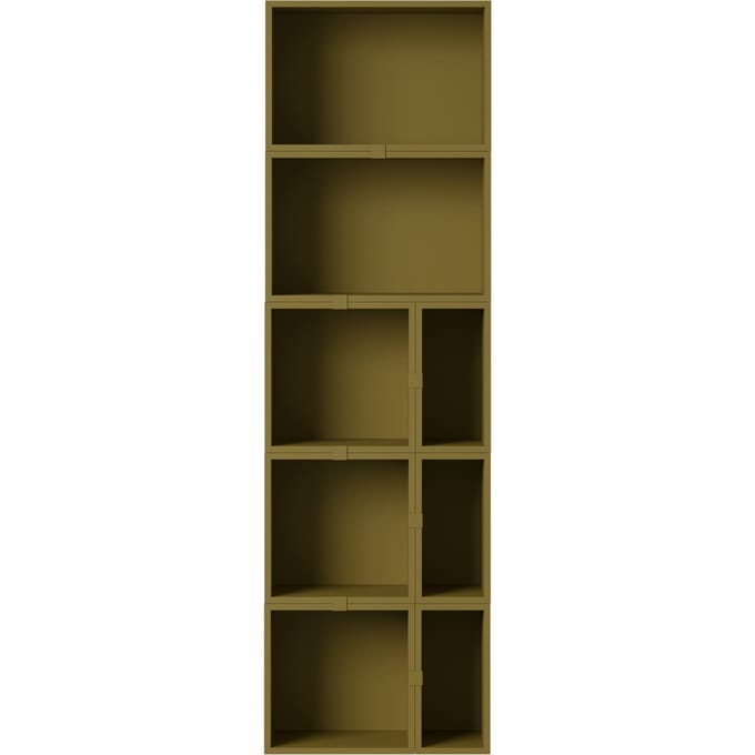 Muuto Stacked Storage Bookcase configuratie 7 - brown green