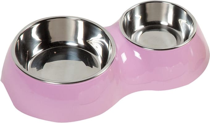 Flamingo voerbak - roze - 350 + 160 ml