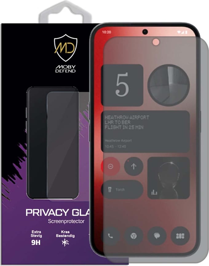 MobyDefend Screenprotector - Geschikt voor Nothing Phone (2a) / Nothing Phone (2a) Plus - Matte Privacy Glass Screensaver