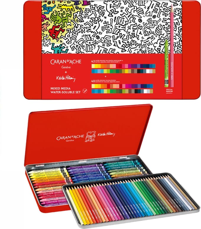 CARAN Keith Haring Mixed Media Set kleurpotloden 42 D'ACHE (40 wateroplosbaar + neocolors) CC3000-023