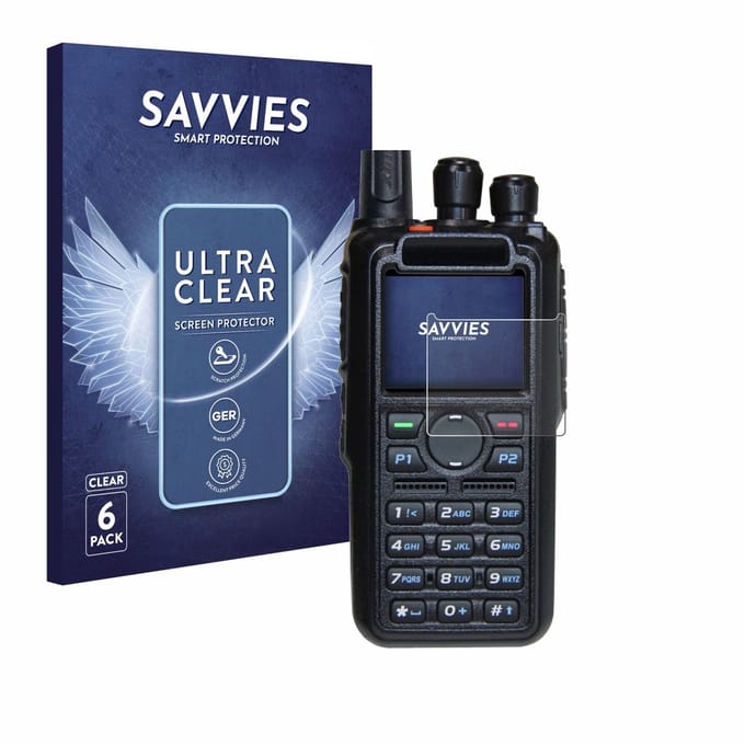 Savvies - Screenprotector voor AnyTone AT-D878UV Plus - Folie Beschermfolie transparant 6 Stuks