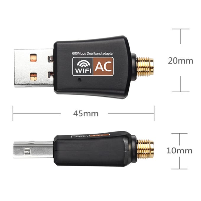 USB WiFi-adapter 600Mbps Dubbele Band Draadloze Adapter Dongle 2.4/5.0GHz