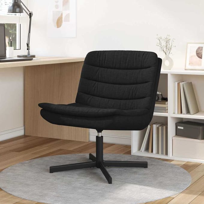 vidaXL - Draaistoel - Zwart - 63 - x - 75 - x - 76 - cm - Stof