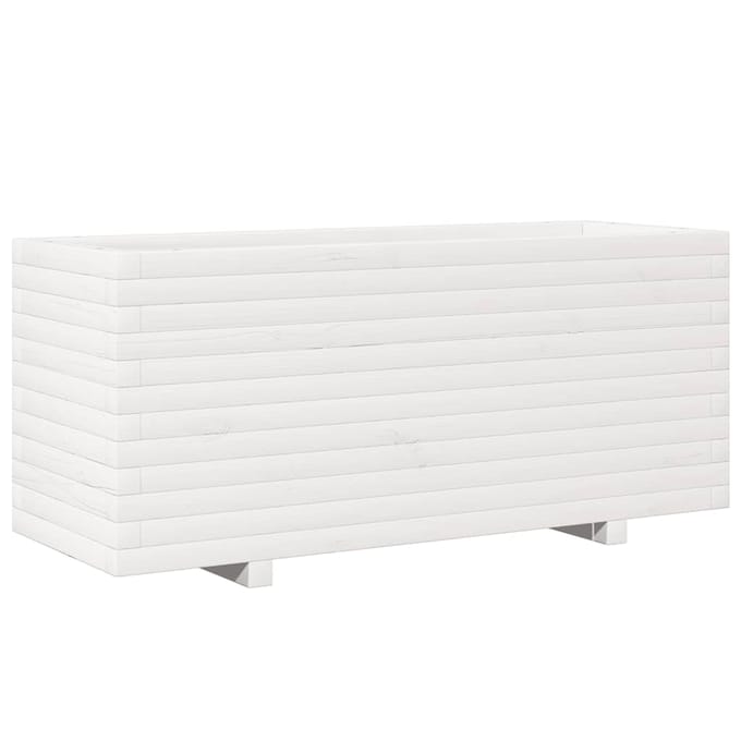 vidaXL - Plantenbak - 110x40x49,5 - cm - massief - grenenhout - wit
