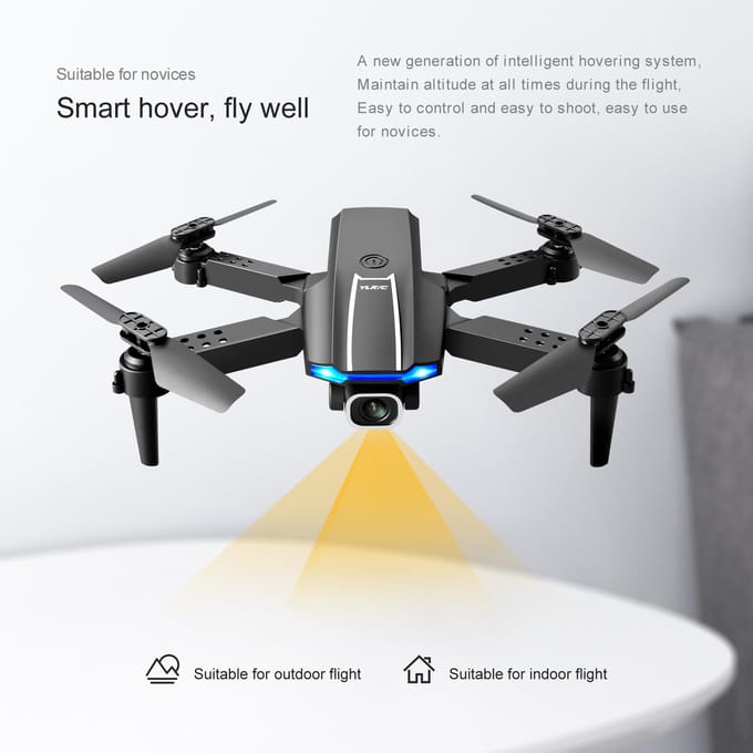 YLR/C S65 RC Drone met Camera 4K Dual Camera RC Quadcopter met Functie Trajectory Flight Gebaar orange-4K camera-2 battery