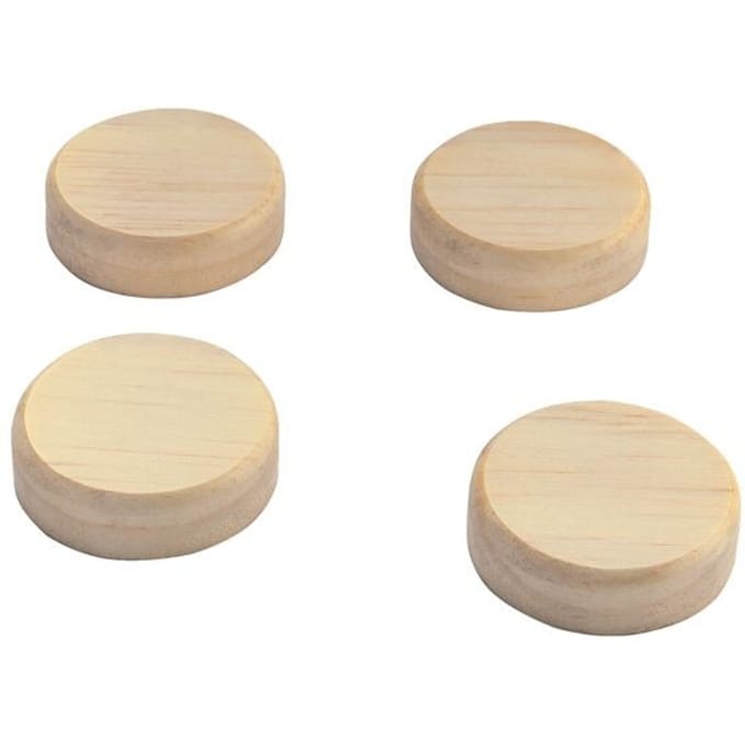 Sigel magneten massief pine hout Ø 33mm 4 stuks