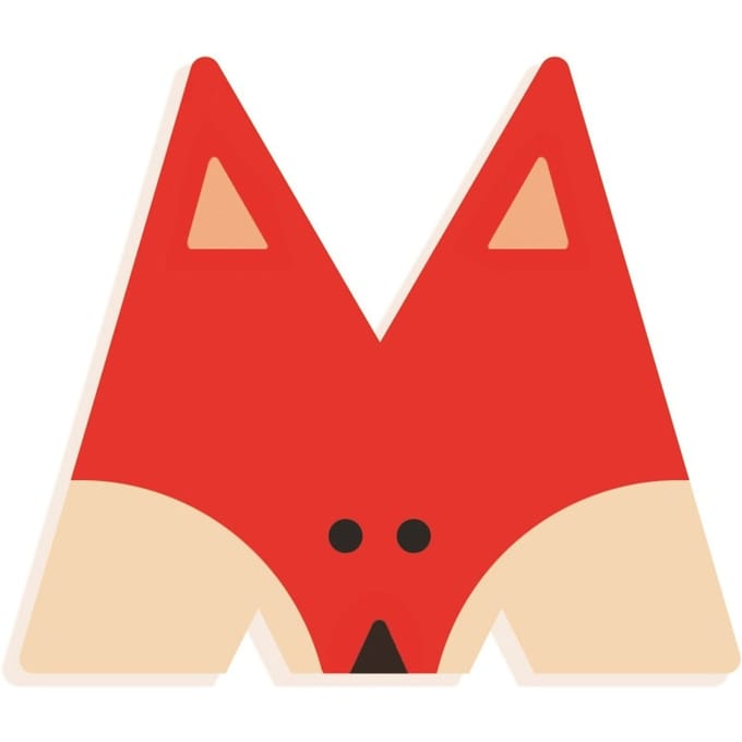 DJECO houten letter designed animal M