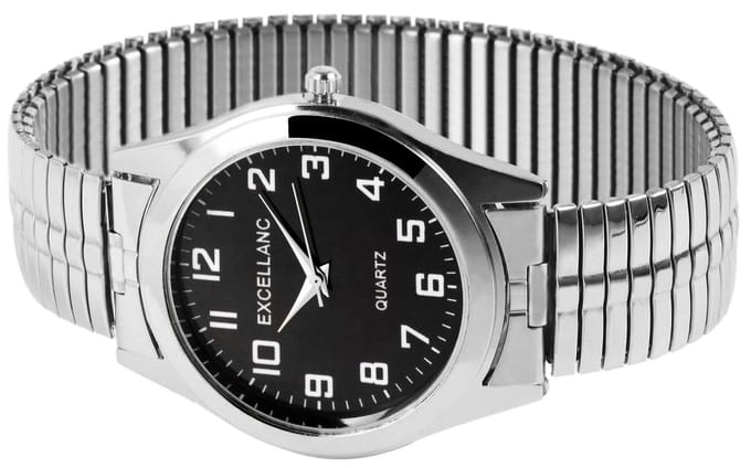 EXCELLANC Herenhorloge roestvrij staal Maher, mineraalglas