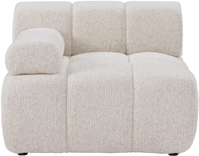 Vente-unique Hoekfauteuil links in beige gemêleerde stof FACIVIL