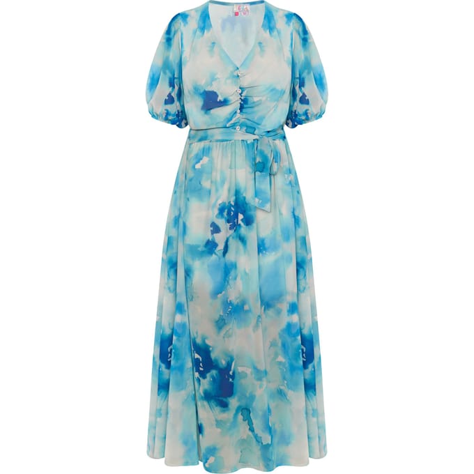 IZIA Jurk Dames Blauw Veelkleurig