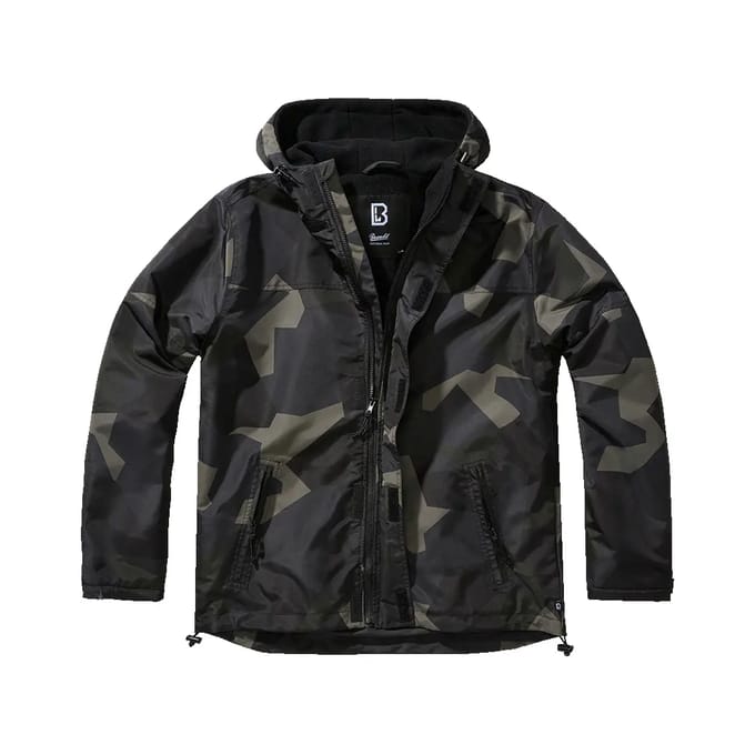 Brandit - Frontzip Windbreaker jacket - M - Zwart/Bruin