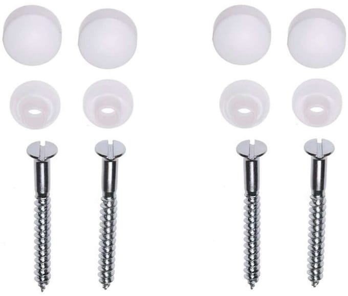 Riko Potschroevenset zonder plug 4 stuks verzinkt 6 x 60 mm afdekdop wit