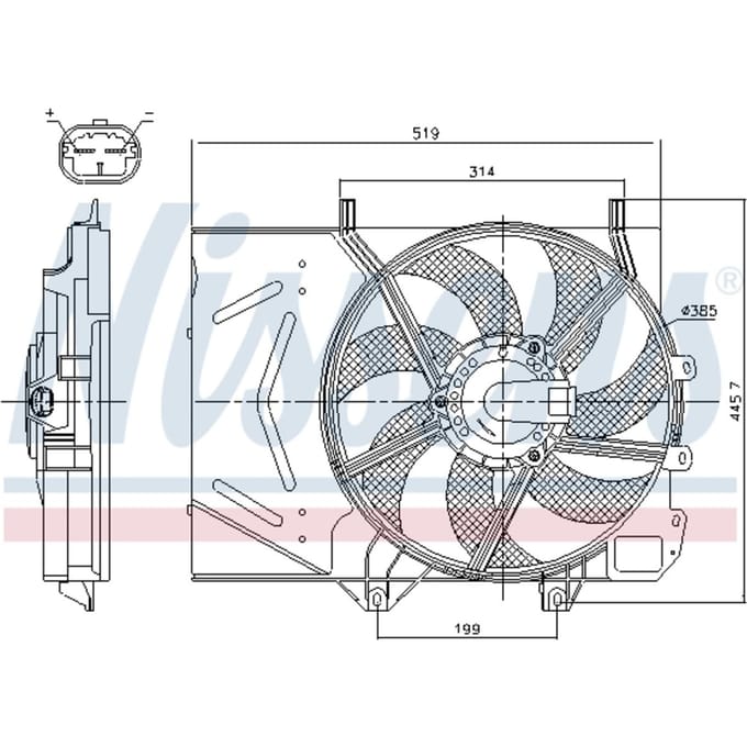 Koelventilatorwiel, motorkoeling NISSENS 85986