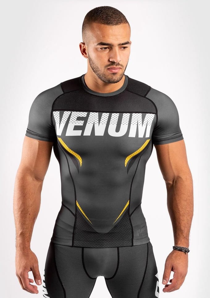 Venum ONE FC Impact Rashguard S/S Grijs Geel - S